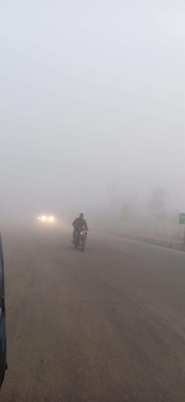 कोहरे से सड़कों पर चलना मुश्किल तो सर्दी ने छुड़ाई धूजणी