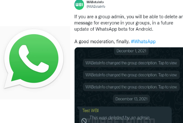 WhatsApp का नया फीचर, अब ग्रुप एडमिन… WhatsApp का नया फीचर, अब ग्रुप एडमिन…