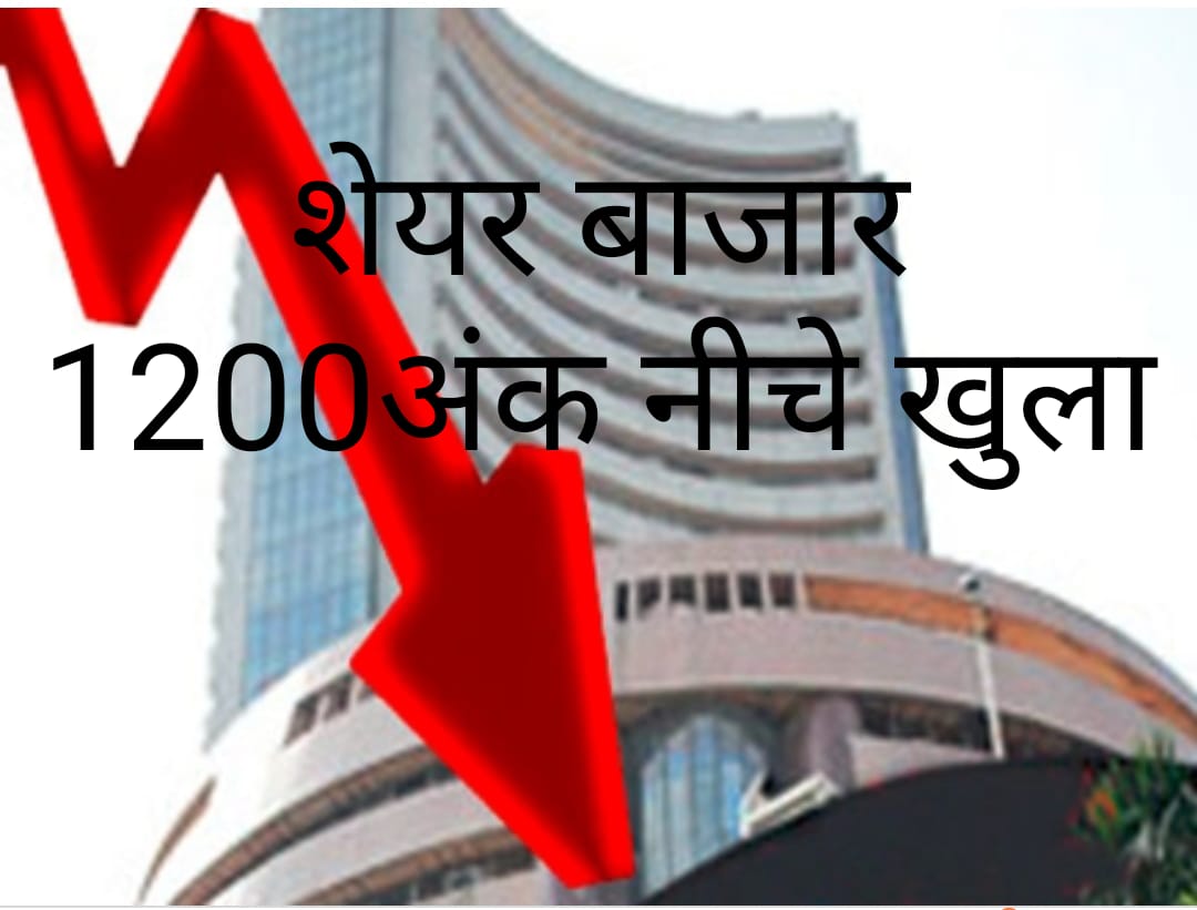 #युद्ध की आहट, #1200 अंक लुढ़का #शेयर बाजार