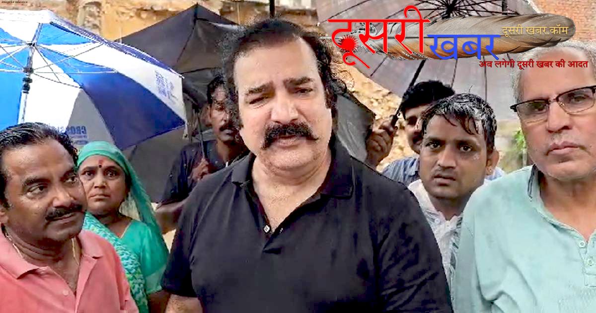 मंत्री खाचरियावास ने बारिश में जाने लोगों के हाल