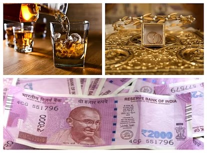170 करोड़ का सोना, शराब,नकदी और ड्रग्स पकड़ी
