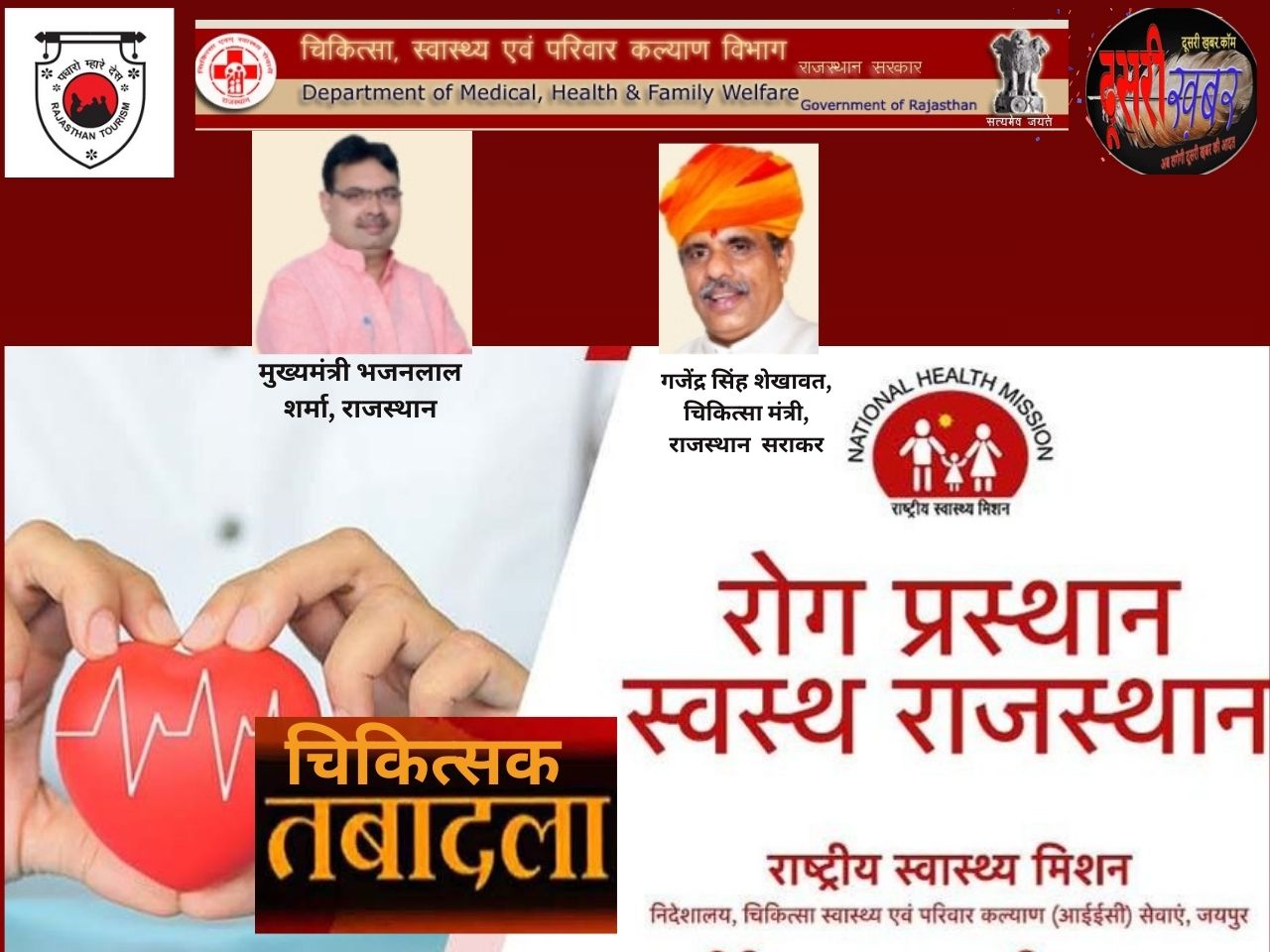 राजस्थान में 171 चिकित्सा अधिकारियों के ट्रांसफर