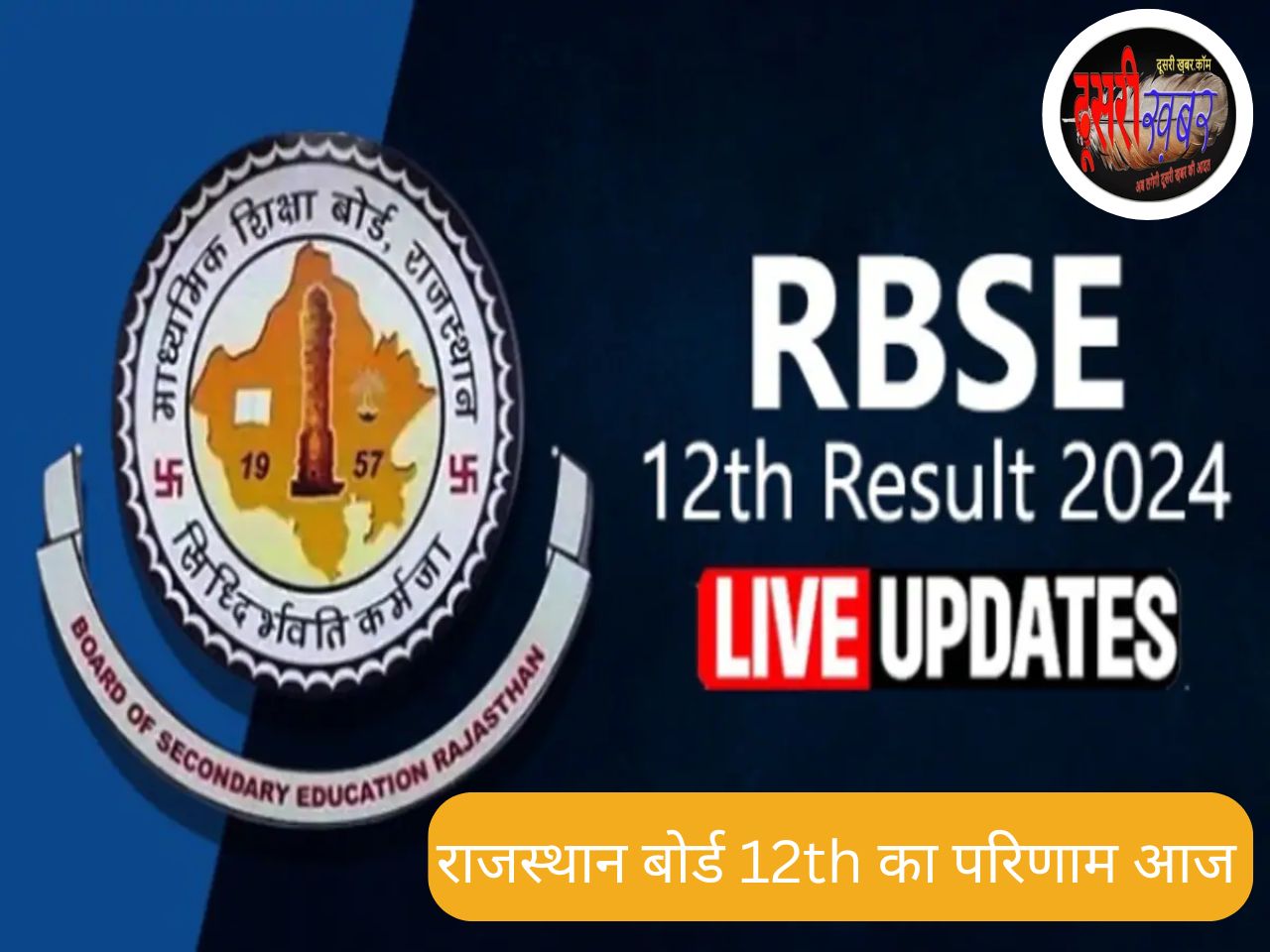 राजस्थान बोर्ड 12वीं साइंस, कॉमर्स और आर्ट्स का रिजल्ट आज… राजस्थान बोर्ड 12वीं साइंस, कॉमर्स और आर्ट्स का रिजल्ट आज…