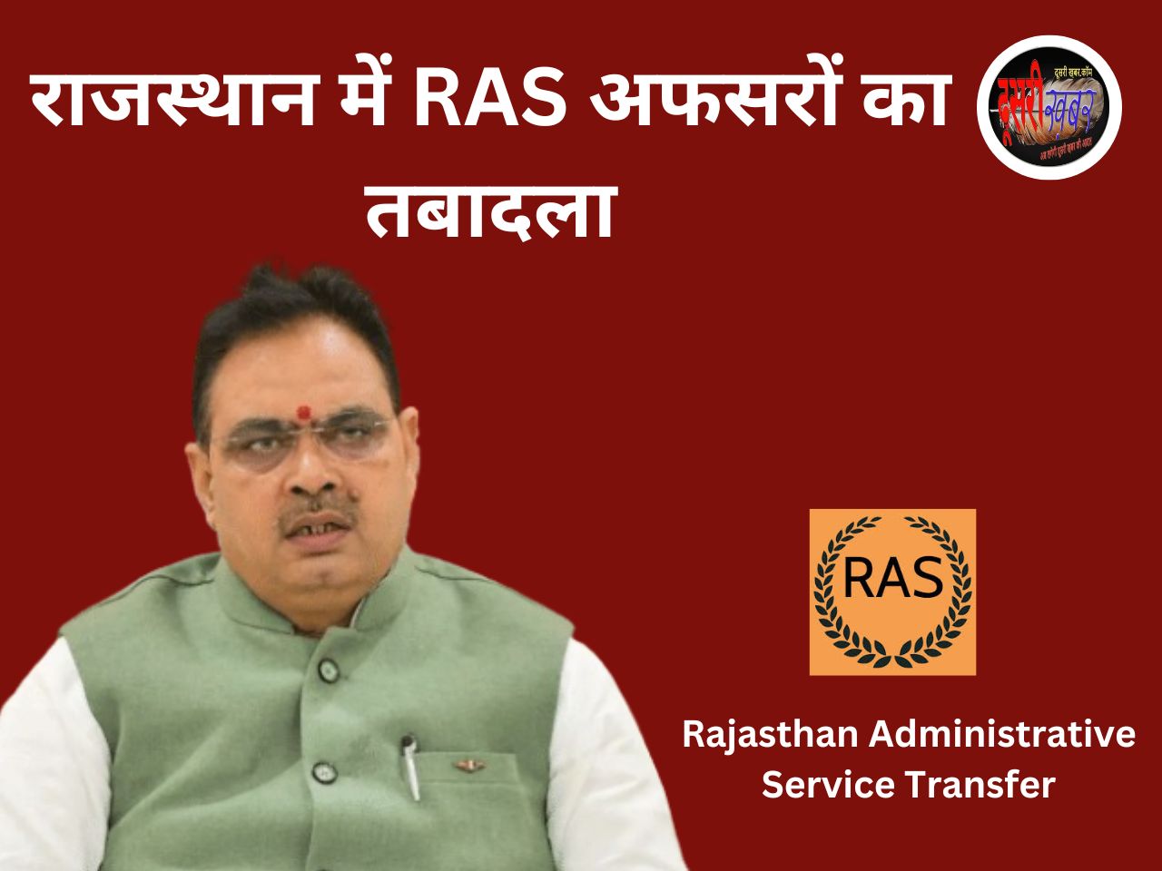 राजस्थान प्रशासनिक सेवा (RAS) के 183 अफसरों का तबादला… राजस्थान प्रशासनिक सेवा (RAS) के 183 अफसरों का तबादला…