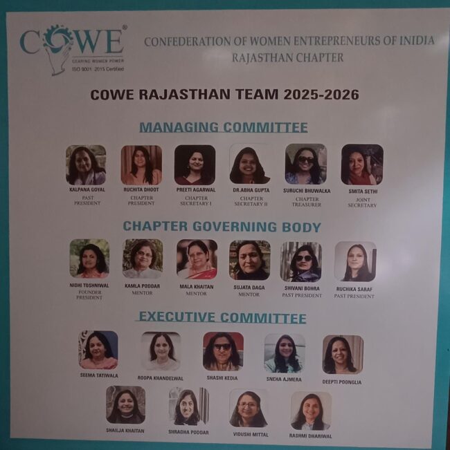 Oath ceremony of new executive of COWE Rajasthan Chapter...