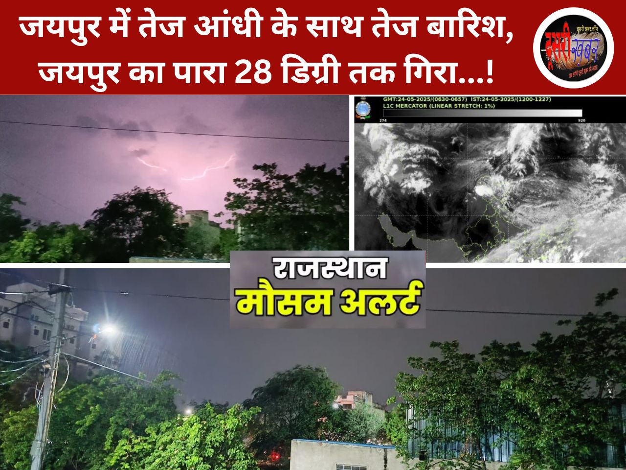 जयपुर में तेज आंधी के साथ तेज बारिश ,जयपुर का पारा 28 डिग्री तक गिरा…! जयपुर में तेज आंधी के साथ तेज बारिश ,जयपुर का पारा 28 डिग्री तक गिरा…!