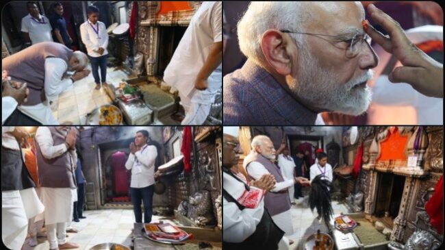 Prime Minister Narendra Modi praying at Karni Mata Temple in Bikaner