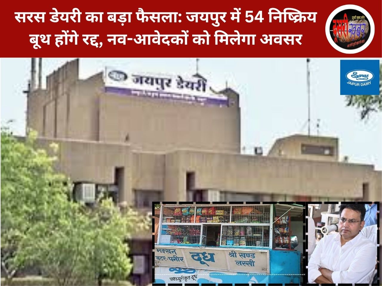 सरस डेयरी का बड़ा फैसला: जयपुर में 54 निष्क्रिय बूथ होंगे रद्द, नव-आवेदकों को मिलेगा अवसर सरस डेयरी का बड़ा फैसला: जयपुर में 54 निष्क्रिय बूथ होंगे रद्द, नव-आवेदकों को मिलेगा अवसर