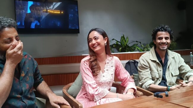 Ashram webseries fame Tridha Choudhary, Vikram Kochar's big disclosure in Jaipur, in front of media on promotion of So-Long Valley film... Solong Valley director Man Singh