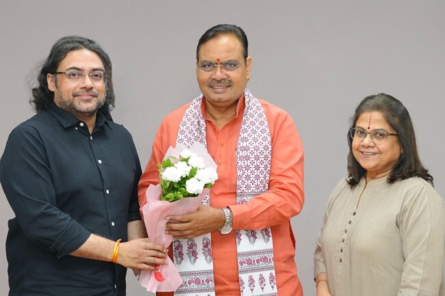NIF Global Jaipur and Kamla Poddar Institutes celebrate their illustrious 27th Foundation Day CM Bhajanlal with Kamla Poddar Chairperson and