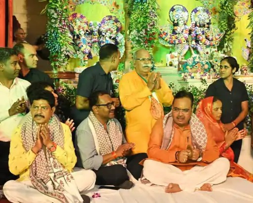 सीएम भजनलाल ने इस्कॉन मंदिर में किए दर्शन