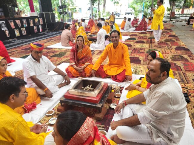 जेके सीमेंट प्लांट पूजा की तैयारी गणेश उत्सव 2