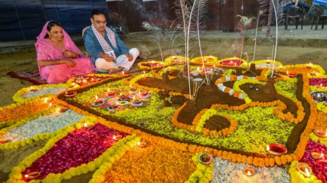मुख्यमंत्री भजनलाल शर्मा ने की गोवर्धन पूजा