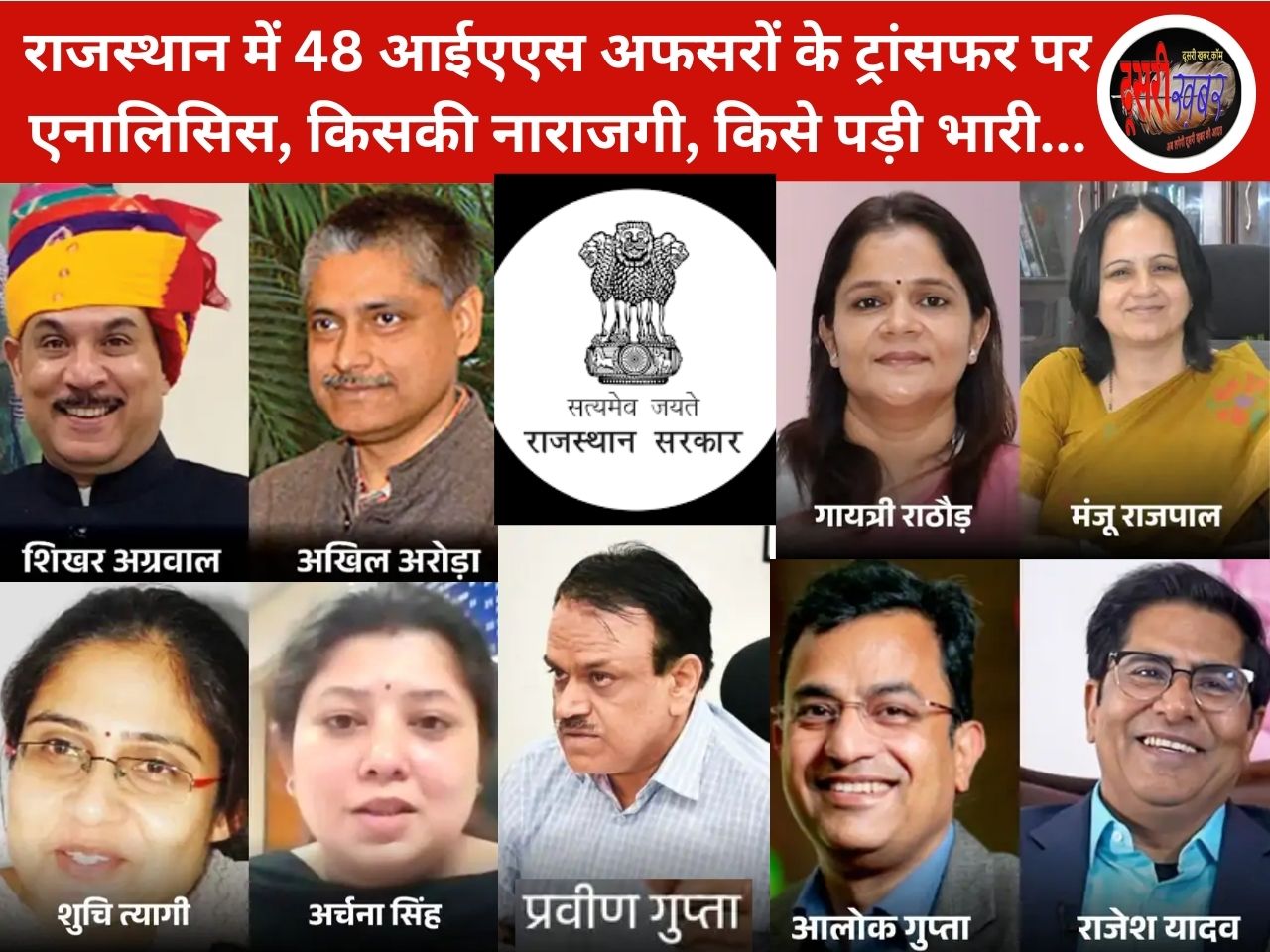 राजस्थान में 48 आईएएस अफसरों की ट्रांसफर सूची का एनालिसिस, किसकी नाराजगी, किसे पड़ी भारी…?