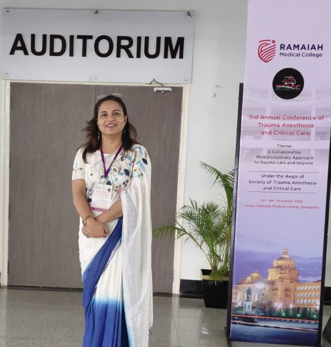 राष्ट्रीय सम्मेलन में गीतांजली हॉस्पिटल की डॉ. सविता का महत्वपूर्ण व्याख्यान