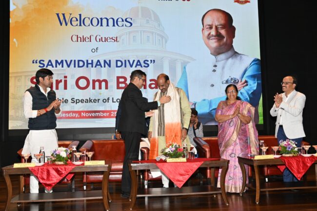 लोस-स्पीकर-ओम-बिरला-मणिपाल यूनिवर्सिटी में स्वागत 