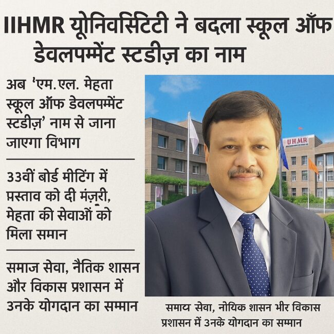 पीआर सोढानी चेयरमैन IIHMR