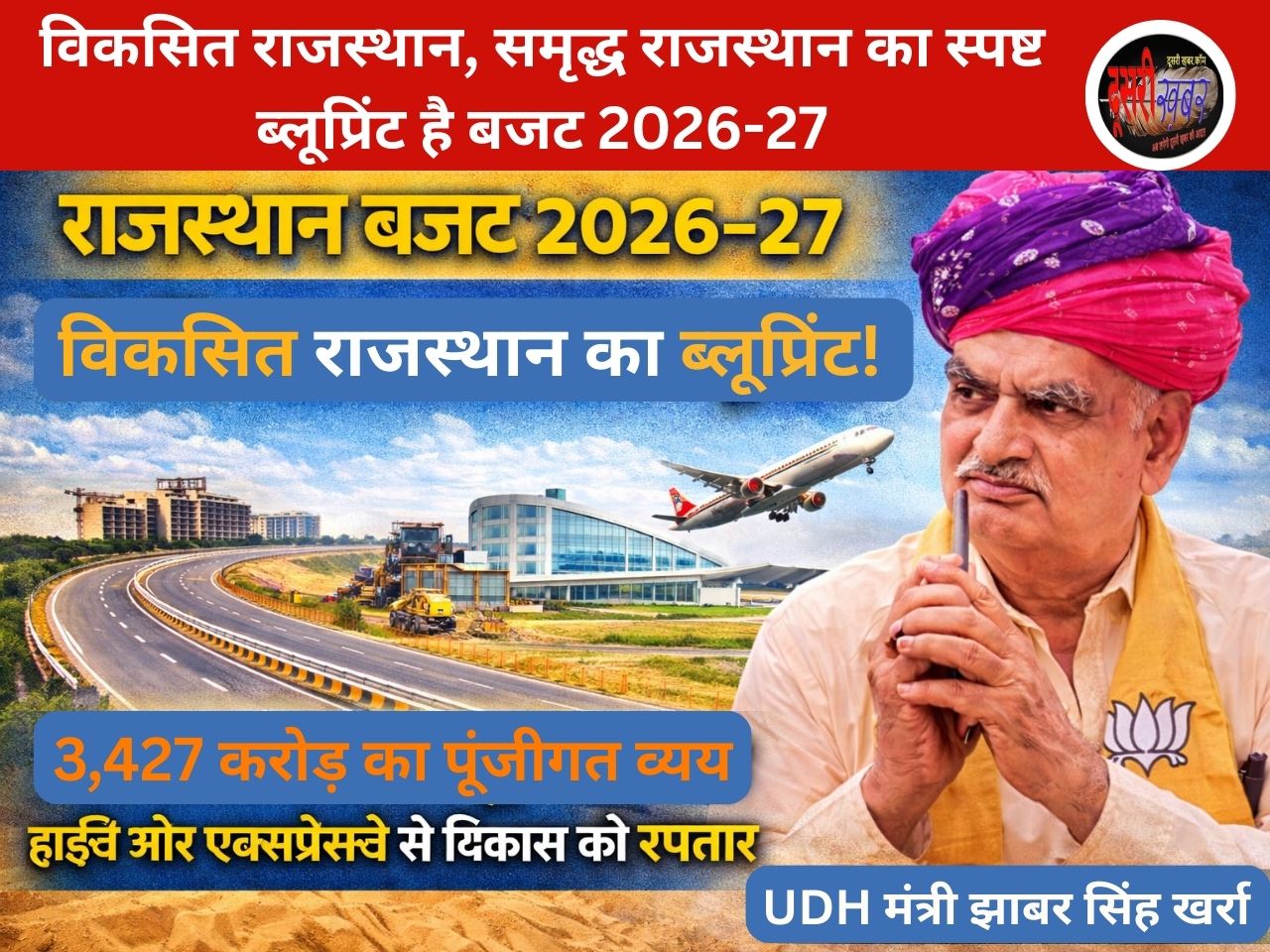 विकसित राजस्थान का ब्लूप्रिंट है राजस्थान बजट 2026-27: झाबर सिंह खर्रा