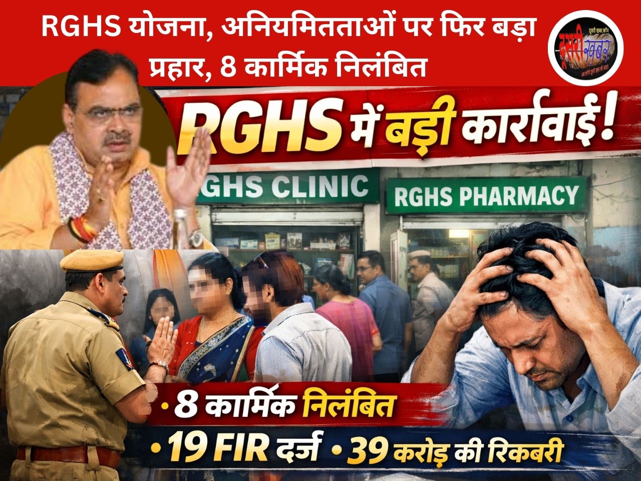 RGHS योजना, अनियमितताओं पर फिर बड़ा प्रहार, 8 कार्मिक निलंबित