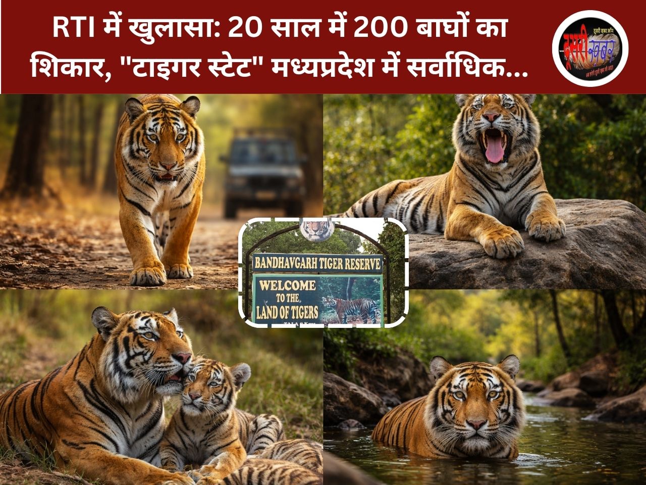 RTI में खुलासा: 20 साल में 200 बाघों का शिकार, “टाइगर स्टेट” मध्यप्रदेश…