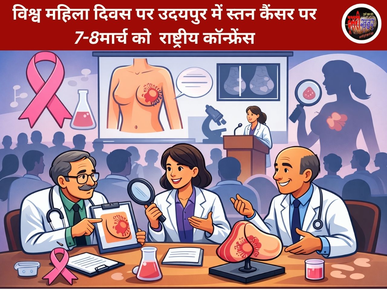 विश्व महिला दिवस पर उदयपुर में स्तन कैंसर पर 7-8मार्च को  राष्ट्रीय कॉन्फ्रेंस