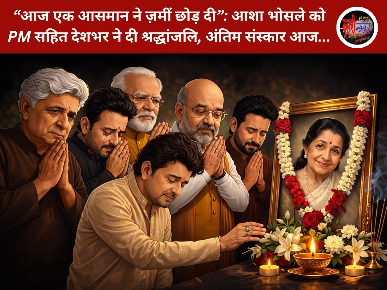 “आज एक आसमान ने ज़मीं छोड़ दी”: आशा भोसले को नम आंखों से विदाई, देश-दुनिया में शोक की लहर