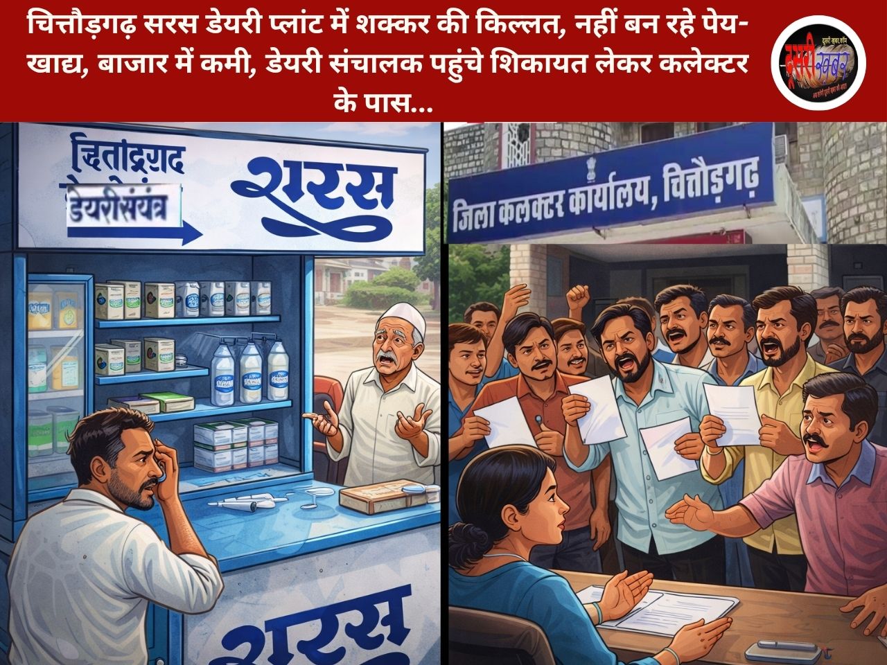 चित्तौड़गढ़ सरस डेयरी प्लांट में शक्कर की किल्लत, नहीं बन रहे पेय-खाद्य..