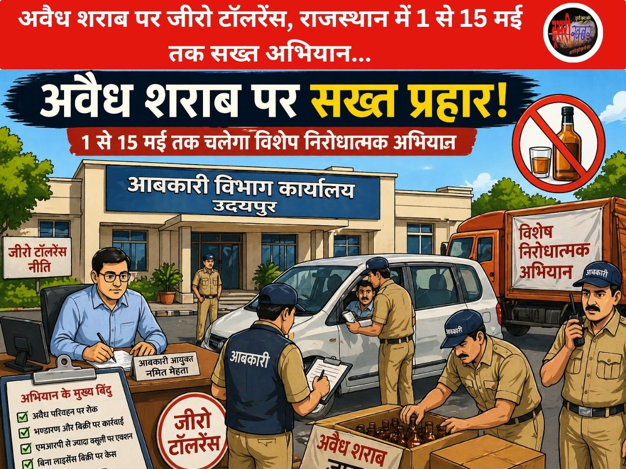 अवैध शराब पर जीरो टॉलरेंस, राजस्थान में 1 से 15 मई तक सख्त अभियान…