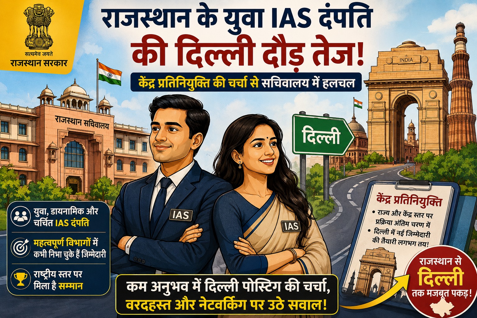 राजस्थान के दो युवा IAS अफसरों की केंद्र में एंट्री की चर्चा…! सचिवालय में कुछ अफसरों के पेट में दर्द…