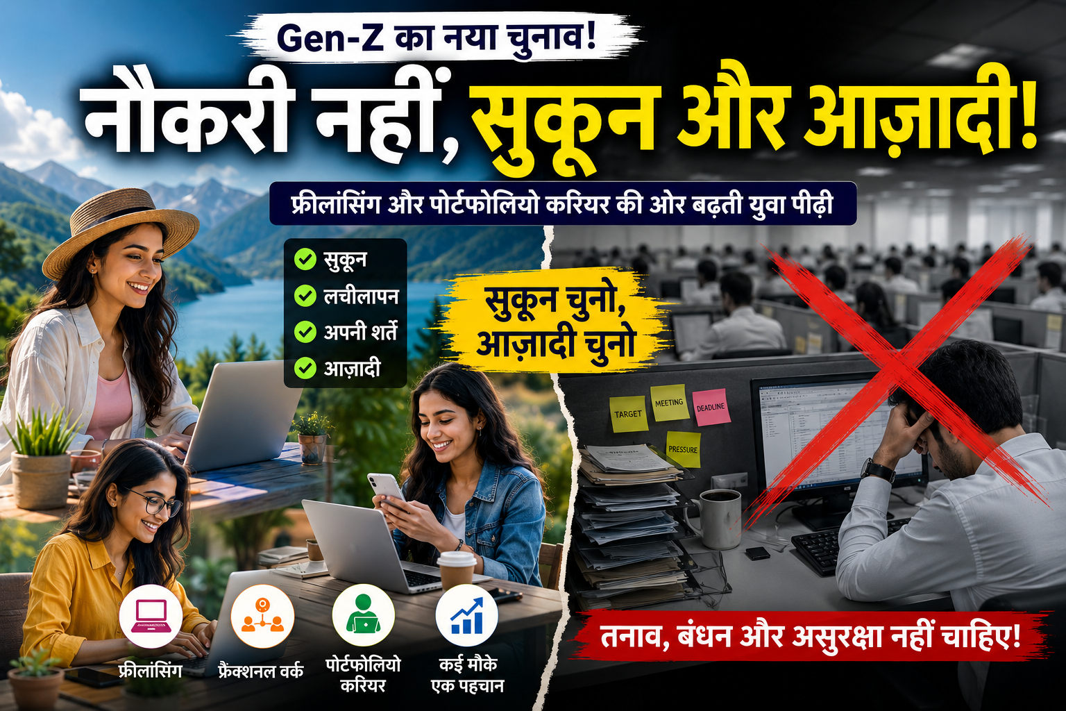 Gen-Z का नौकरियों से मोहभंग, सैलेरी से अधिक सुकुन और आजादी को प्रिफरेंस, फ्रीलांसिंग और पोर्टफोलियो करियर पहली पसंद…
