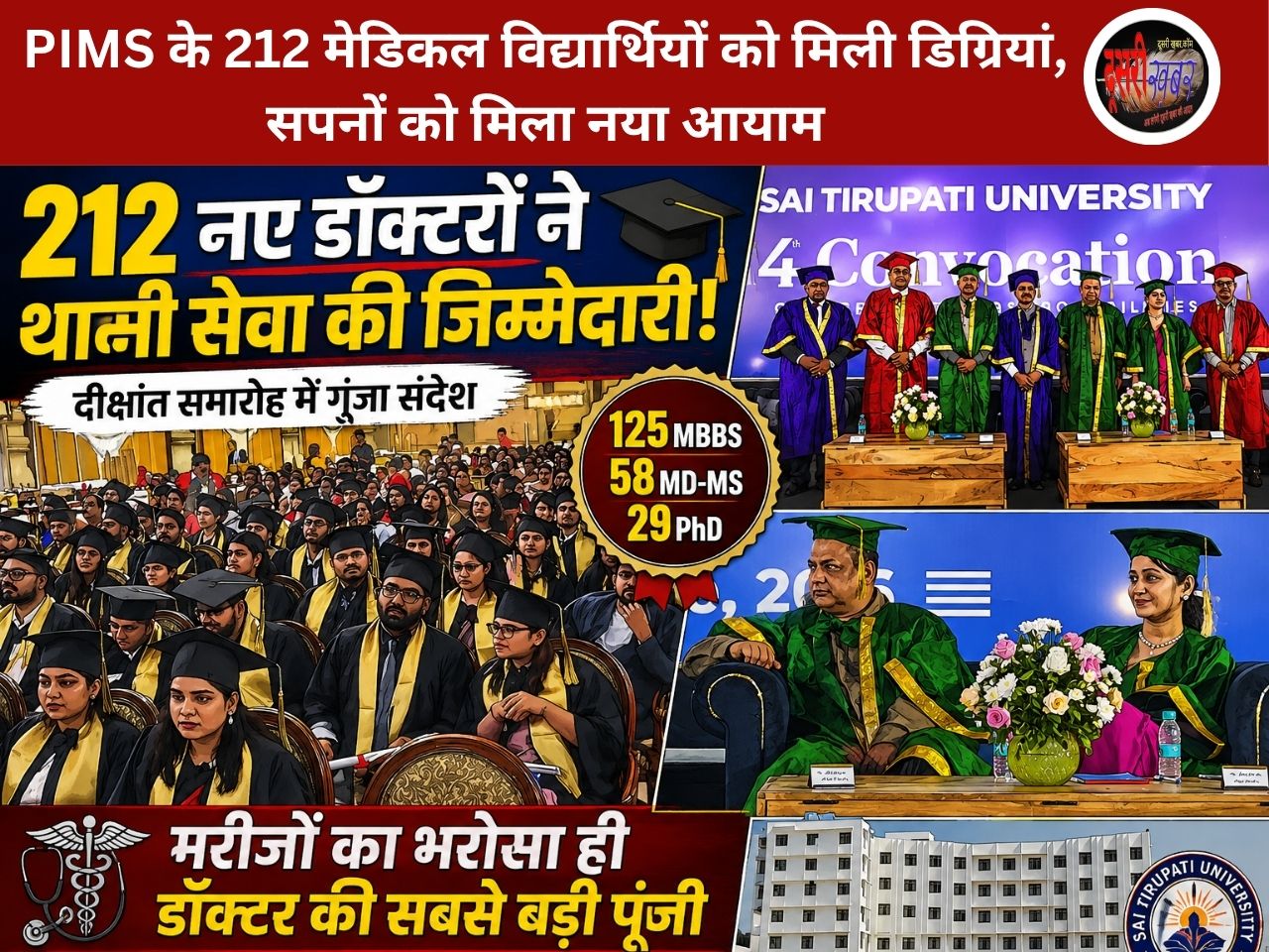 उदयपुर की PIMS यूनिवर्सिटी का दीक्षांत समारोह, 212 नए डॉक्टर्स ने ली सेवा की जिम्मेदारी