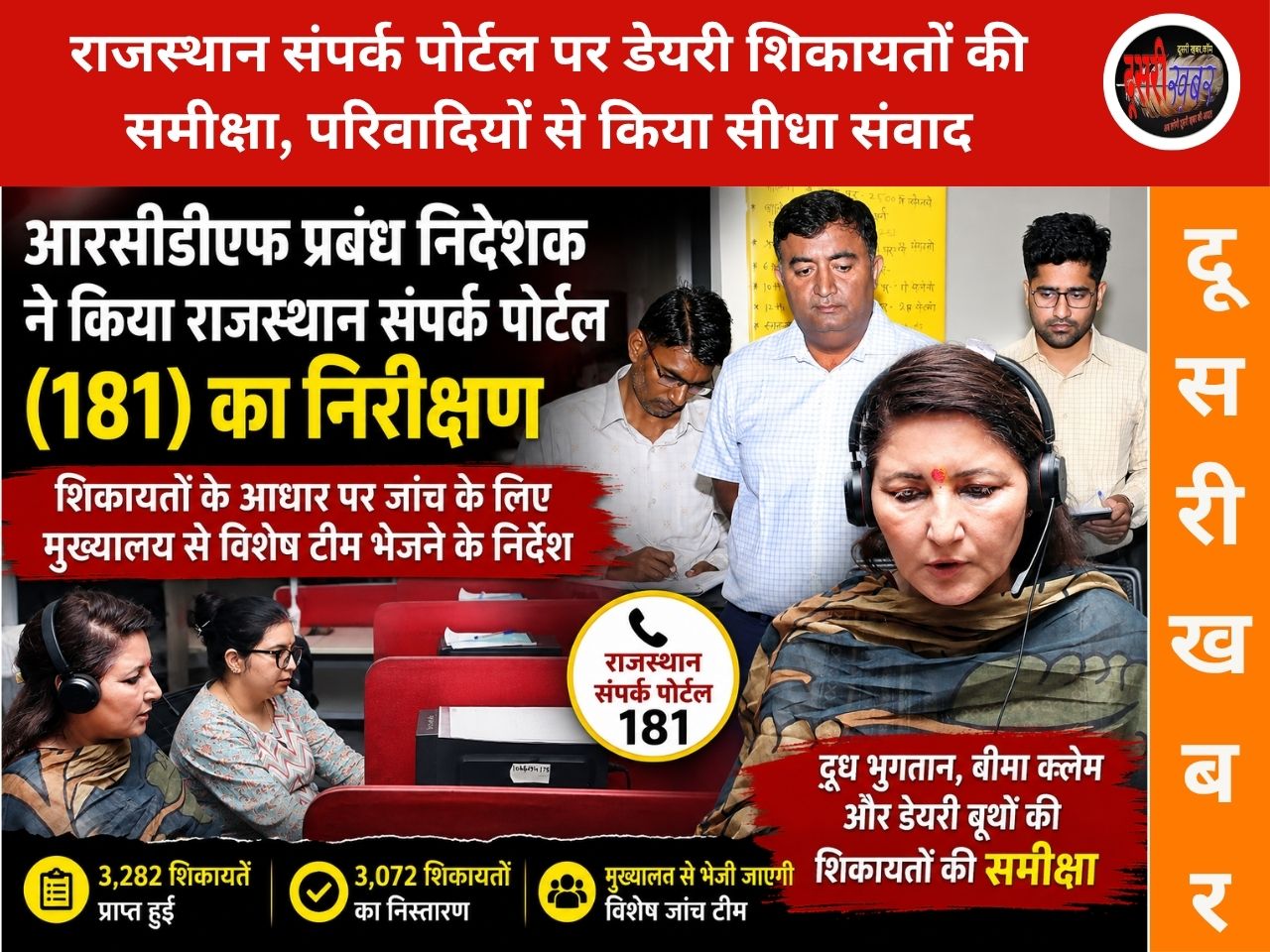 राजस्थान संपर्क पोर्टल पर डेयरी शिकायतों की समीक्षा: RCDF एमडी श्रुति भारद्वाज ने दिए विशेष जांच दल भेजने के निर्देश