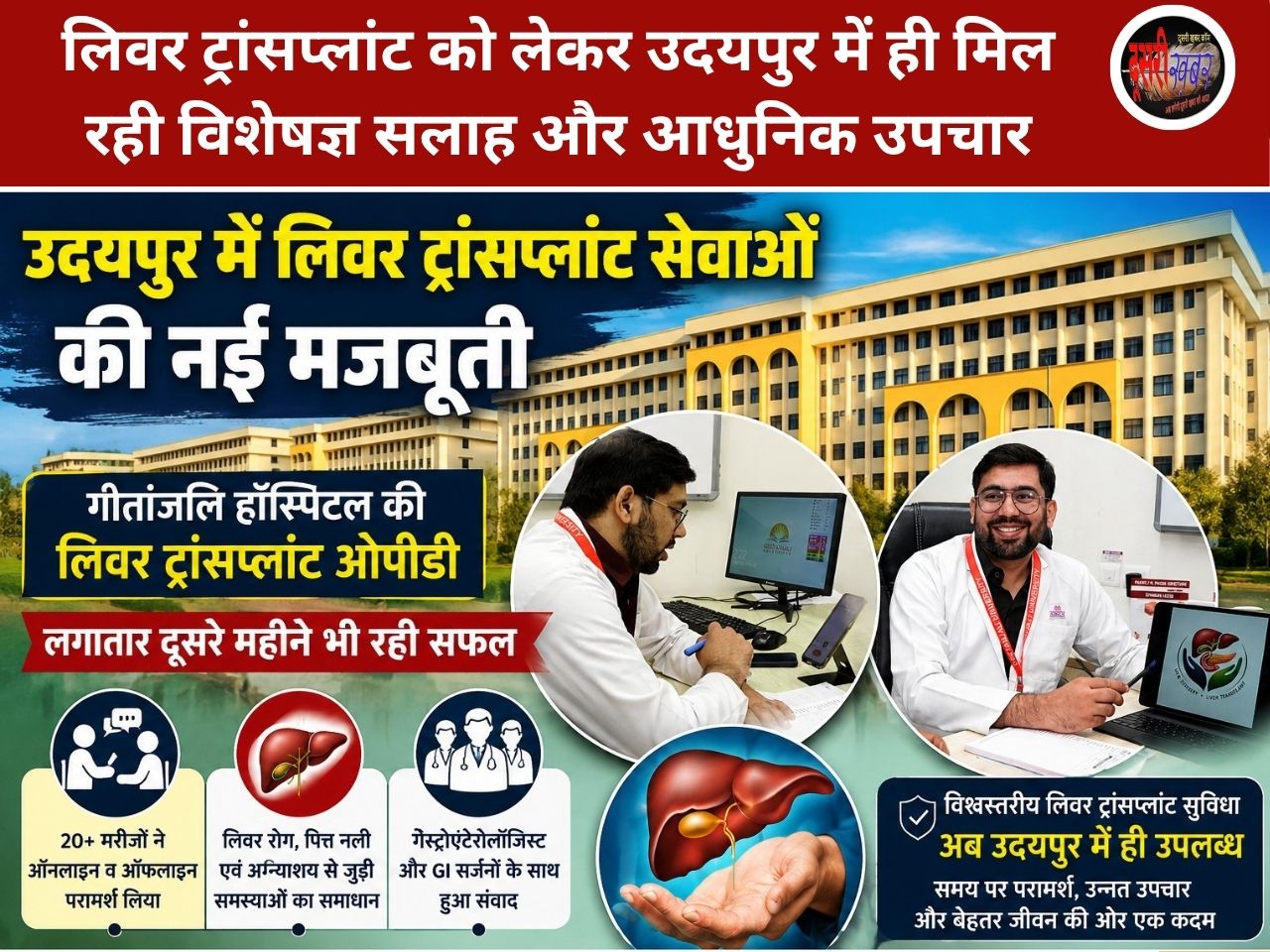 लिवर ट्रांसप्लांट परामर्श का भरोसेमंद केंद्र बना गीतांजलि हॉस्पिटल, दूसरे माह भी सफल रही OPD, विशेषज्ञ डॉ. साहिल गुप्ता ने…
