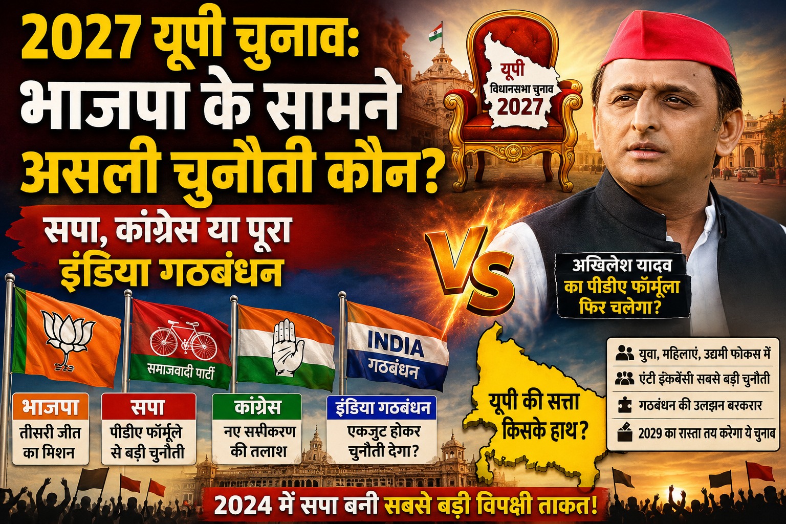 2027 यूपी चुनाव में भाजपा के सामने असली चुनौती कौन? सपा, कांग्रेस या फिर…! 2027 यूपी चुनाव में भाजपा के सामने असली चुनौती कौन? सपा, कांग्रेस या फिर…!