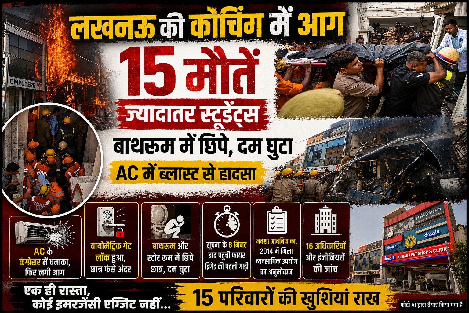 दिल्ली,मुजफ्फरपुर के बाद अब लखनऊ में अग्निकांड, कोचिंग सेंटर में आग से 15 मासूम बच्चों की मौत…ताजा अपडेट, बड़ा खुलासा दिल्ली,मुजफ्फरपुर के बाद अब लखनऊ में अग्निकांड, कोचिंग सेंटर में आग से 15 मासूम बच्चों की मौत…ताजा अपडेट, बड़ा खुलासा