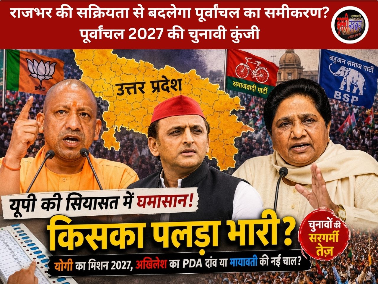 यूपी की सियासत का नया रण: अखिलेश के गढ़ आजमगढ़ में घमासान, 2027 से पहले किसका पलड़ा भारी?
