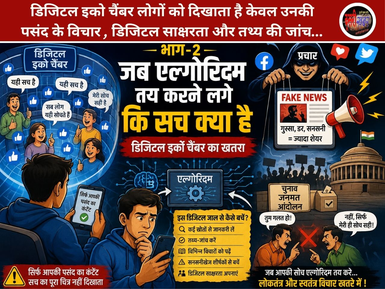 जब एल्गोरिद्म तय करने लगे कि सच क्या है: डिजिटल इको चैंबर का खतरा : भाग-2