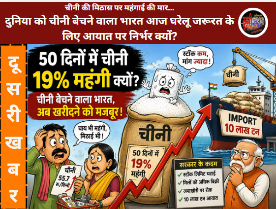 एथेनॉल पी गया गन्ने का रस अब चीनी कैसे मिले? देशभर में 15-25% महंगी हुई चीनी, कभी निर्यात करते थे अब आयात की मजबूरी…! एथेनॉल पी गया गन्ने का रस अब चीनी कैसे मिले? देशभर में 15-25% महंगी हुई चीनी, कभी निर्यात करते थे अब आयात की मजबूरी…!
