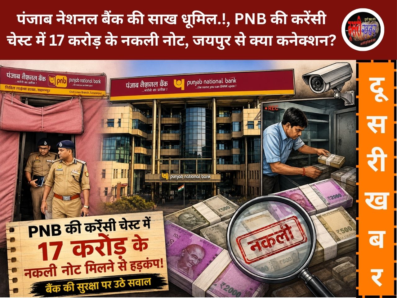 पंजाब नेशनल बैंक की साख धूमिल, PNB की करेंसी चेस्ट में 17 करोड़ के नकली नोट मिलने से मचा हड़कंप…