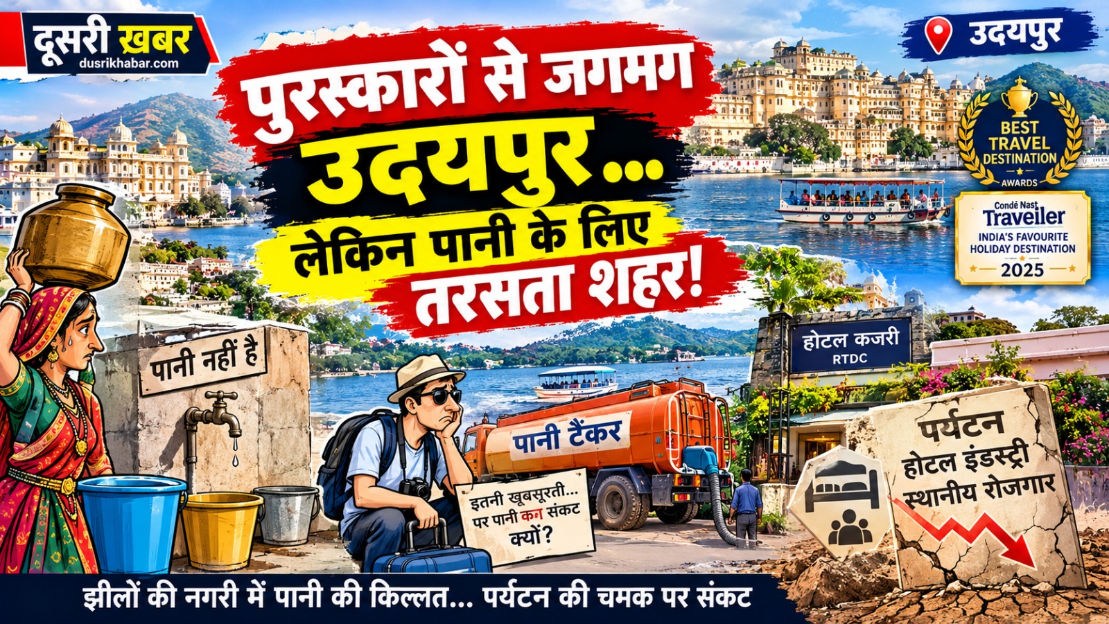 उदयपुर में पानी का संकट: RTDC की होटल कजरी टैंकरों के भरोसे, पर्यटन कारोबार पर बढ़ी चिंता…